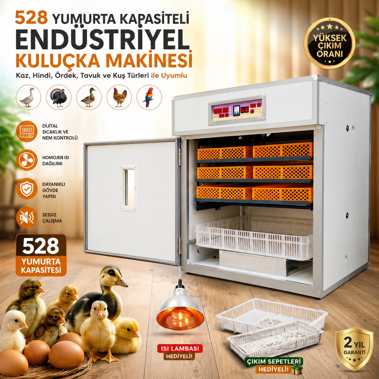 512 Yumurta Kapasiteli Kuluçka Makinesi